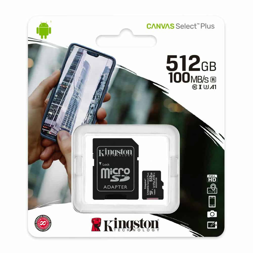 (image for) Kingston Canvas Select Plus 512GB UHS-I Micro SD Memory Card + SD Adapter